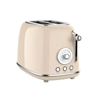 HKM-653907 Retro 2-Slice Toaster, Customizable Colour Options for Breakfast Preparation