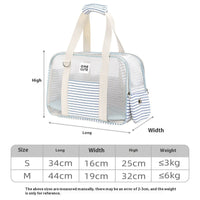 HKM-6539581 Breathable Blue and White Striped Pet Diaper Bag for Easy Travel