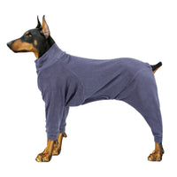 HKM-6541885 Warm Polar Fleece Dog Clothing with High Collar and Full Padding in Orange Red and Gray Blue