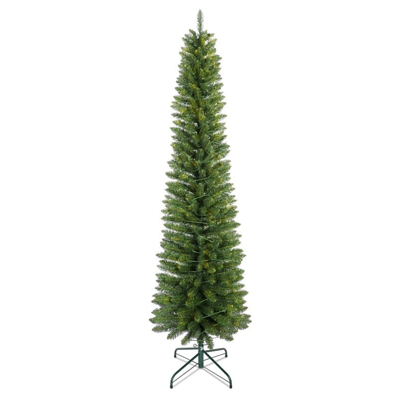 HKM-654291 PVC Pencil Christmas Tree - 5FT, 6FT, 7FT Options in Green with Multiple Tips