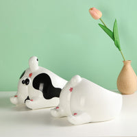 HKM-6543293 Inclined Ceramic Pet Bowl with Cute Cartoon Design - Large Capacity Feeder for Dogs and Cats