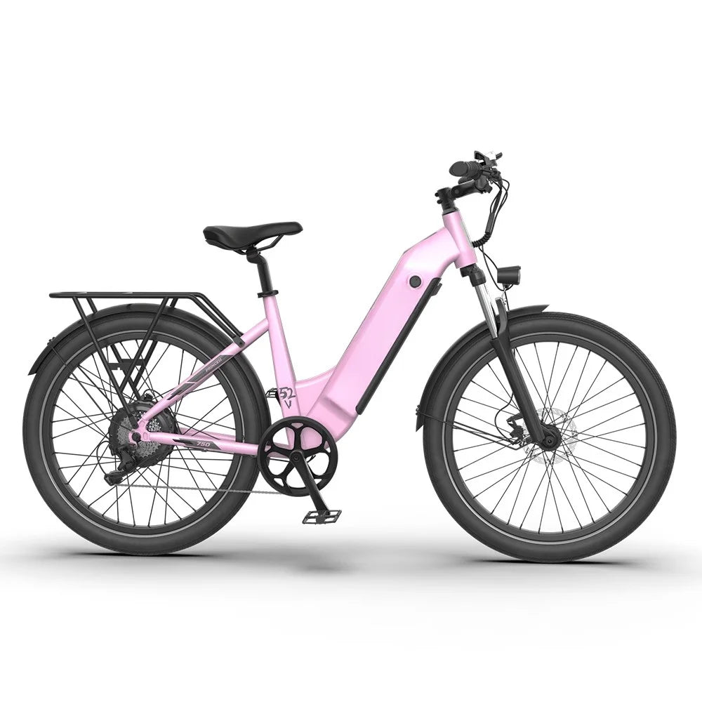 HKM-654483 750W Urban Electric Bicycle with 15Ah Removable Lithium Battery, 26-Inch Wheel, and 7-Speed Gears