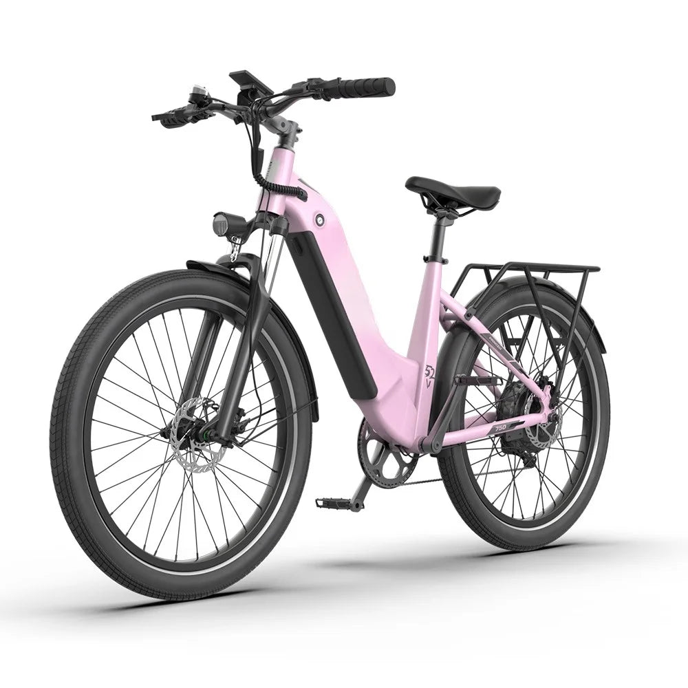 HKM-654483 750W Urban Electric Bicycle with 15Ah Removable Lithium Battery, 26-Inch Wheel, and 7-Speed Gears