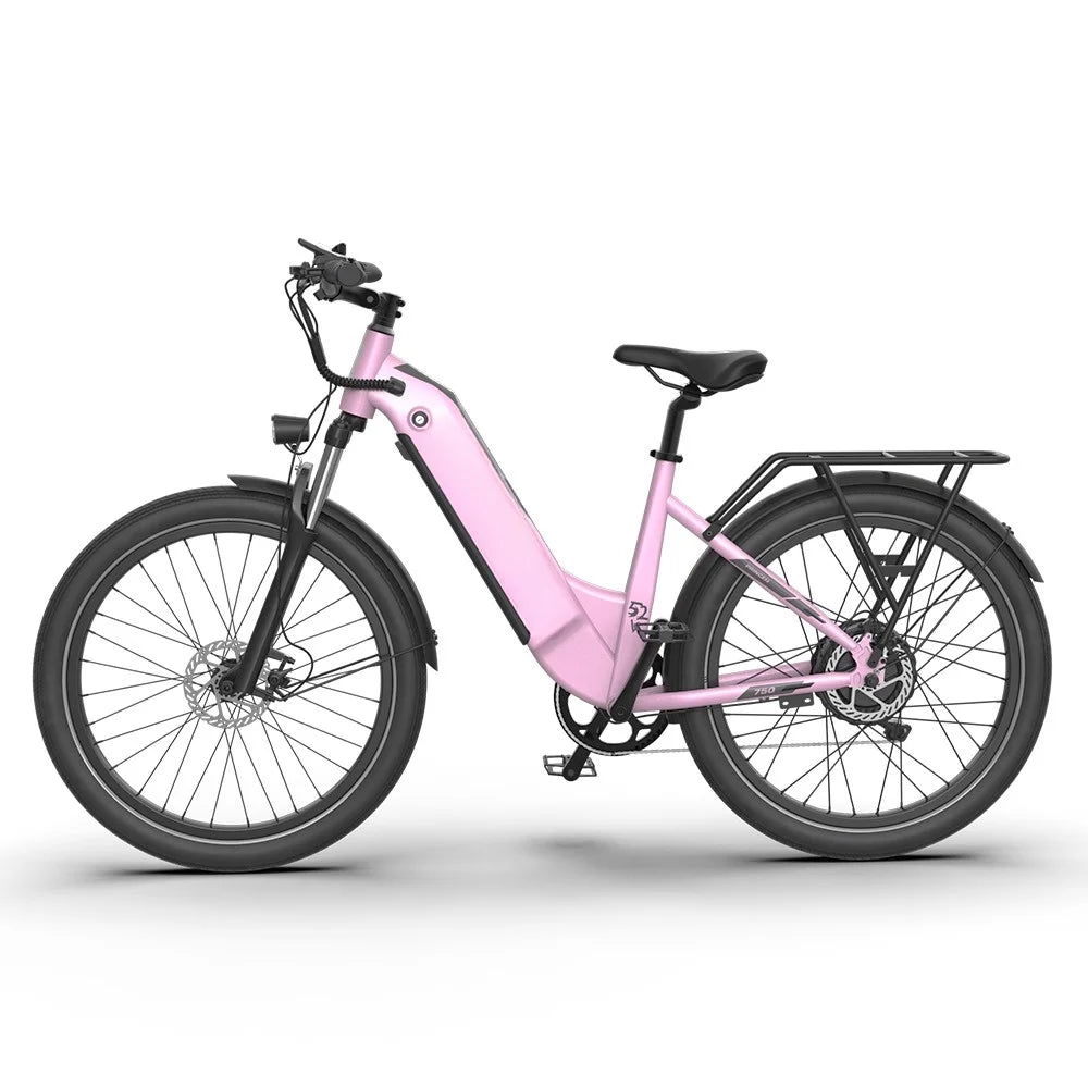 HKM-654483 750W Urban Electric Bicycle with 15Ah Removable Lithium Battery, 26-Inch Wheel, and 7-Speed Gears