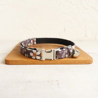 HKM-6545085 Adjustable Black Chrysanthemum Polyester Pet Collar for Cats - Sizes S & L