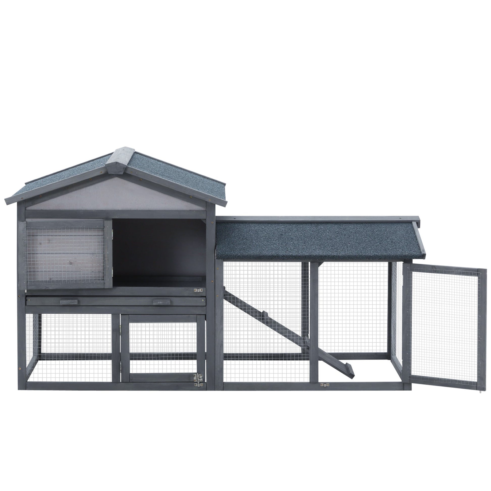 HKM-6546749 Large Wooden Rabbit Hutch for Outdoor and Indoor Use – Perfect for Small to Medium-Sized Rabbits
