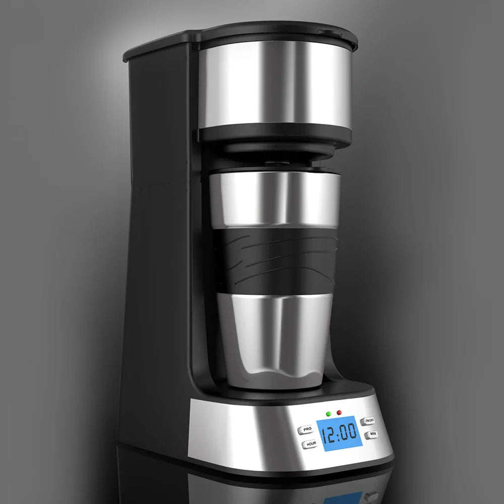 HKM-654739 Automatic Single 24-Hour Programmability Drip Coffee Maker with LCD Screen for Office and Home Use