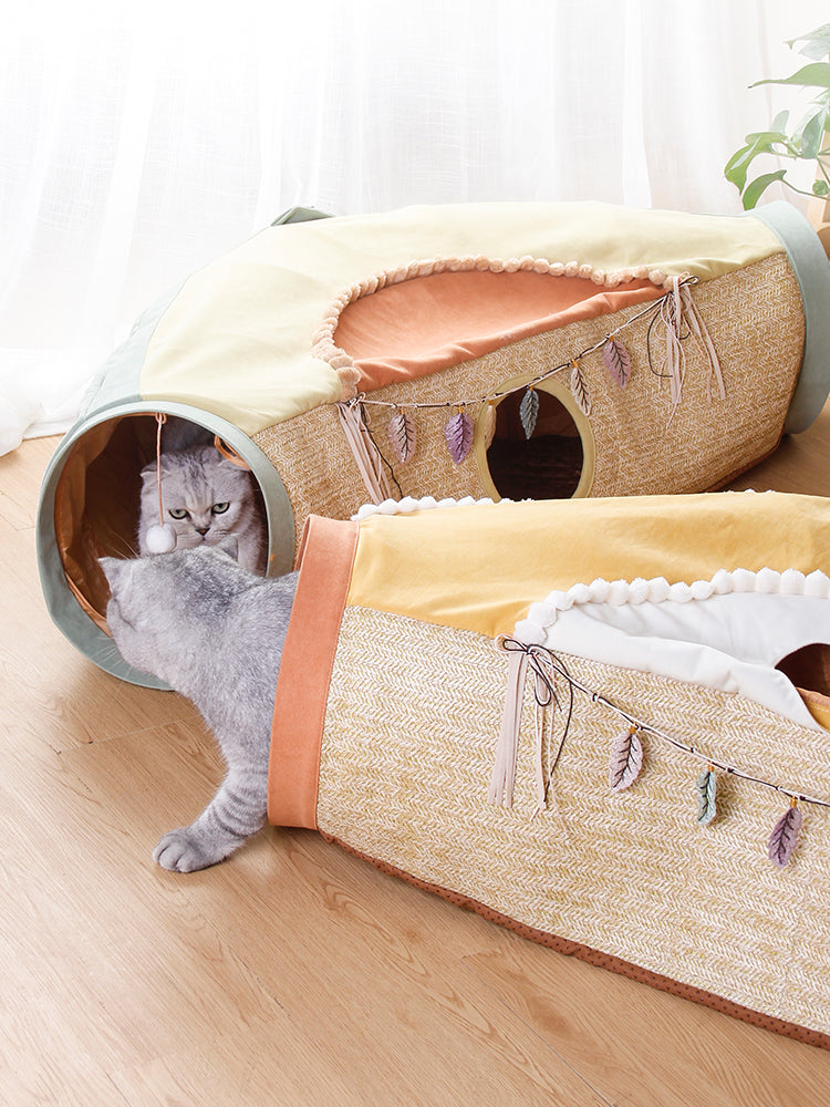 HKM-6548157 Cat Litter Roll Toy with Drilling Hole - Avocado & Orange Options for Cats Under 20 kg