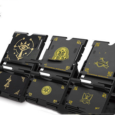 HKM-654867 Adjustable Folding Stand for Nintendo Switch and Mobile Devices with 7 Card Holders - Compact and Durable Design