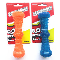 HKM-6549693 TPR Sounding Molar Stick Pet Toy in Peacock Blue & Orange - Small & Large Sizes Available