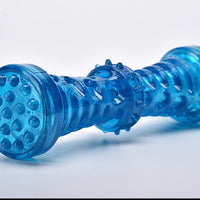 HKM-6549693 TPR Sounding Molar Stick Pet Toy in Peacock Blue & Orange - Small & Large Sizes Available