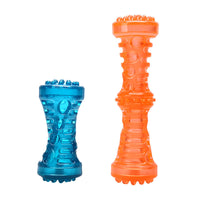 HKM-6549693 TPR Sounding Molar Stick Pet Toy in Peacock Blue & Orange - Small & Large Sizes Available