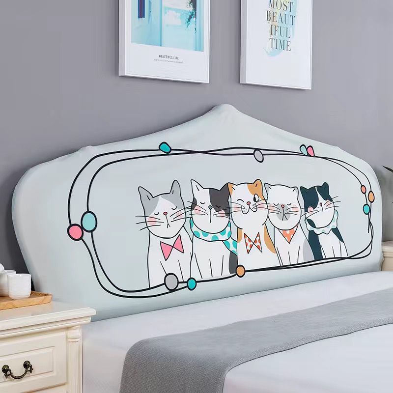 HKM-654995 Elastic Polyester Bedside Cover - Universal Semicircle Design for Bed Heads 140-160 cm