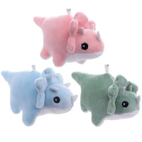 HKM-654995 Plush Triceratops Dinosaur Keychain Pendant for Kids and Adults