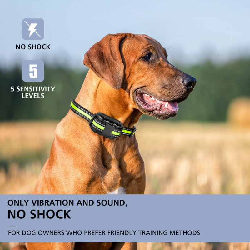 HKM-6550845 Waterproof Bark Control Collar with Vibration and Static Shock Modes, Adjustable 3.7-21.5in, Fits Dogs 6-150 lbs