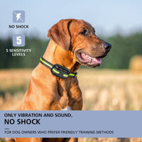 HKM-6550845 Waterproof Bark Control Collar with Vibration and Static Shock Modes, Adjustable 3.7-21.5in, Fits Dogs 6-150 lbs
