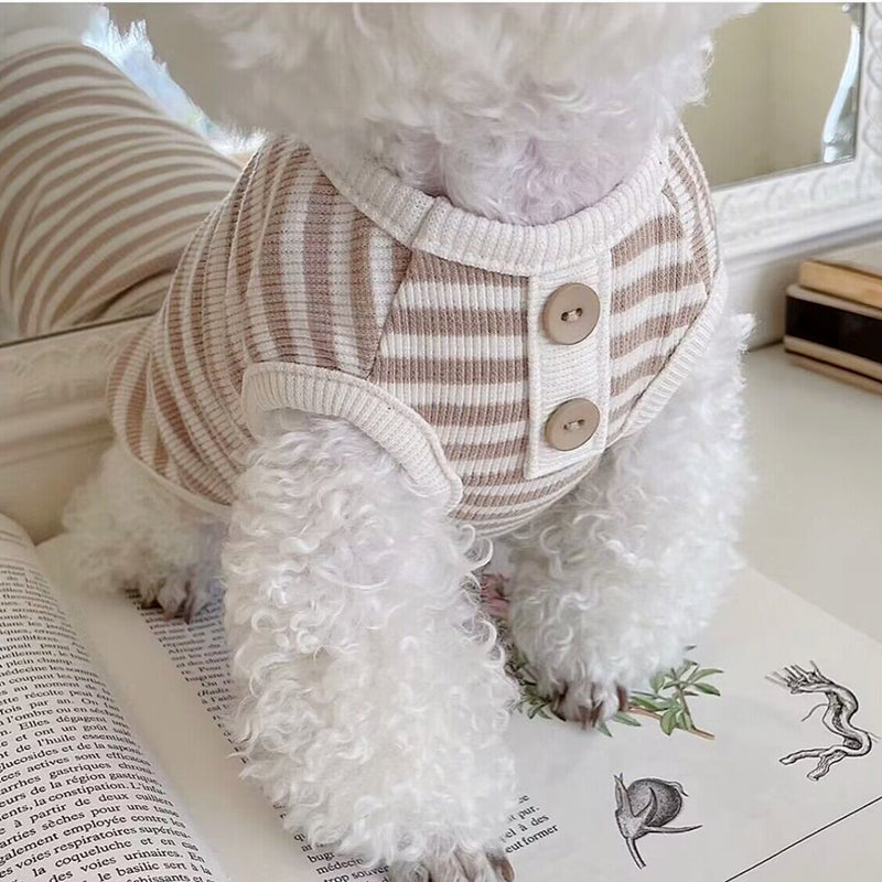 HKM-6551229 Summer Stripe Tank Top for Pets - Lightweight Vest in Various Colors