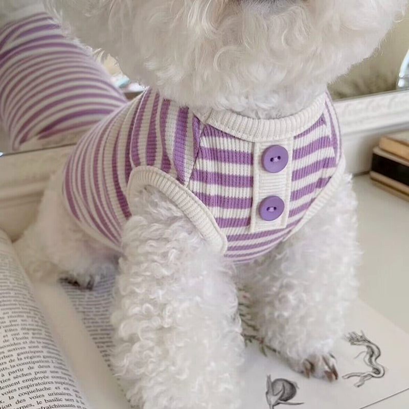 HKM-6551229 Summer Stripe Tank Top for Pets - Lightweight Vest in Various Colors