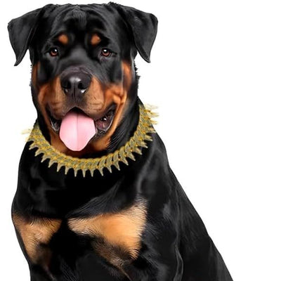 HKM-6551485 Plaid Diamond Pet Neckband Necklace in Gold, Silver, and Rose Gold - Multiple Sizes Available