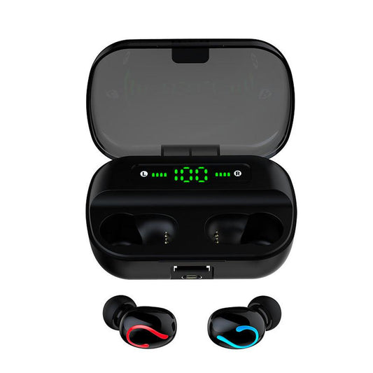 HKM-655187 Intelligent Noise Reduction Wireless Bluetooth Headset with Charging Case and Digital Display