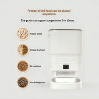 HKM-6552637 Smart Pet Feeder with Video and Night Vision, Stainless Steel Bowl, Ideal for Cats and Dogs
