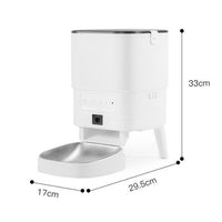 HKM-6552637 Smart Pet Feeder with Video and Night Vision, Stainless Steel Bowl, Ideal for Cats and Dogs