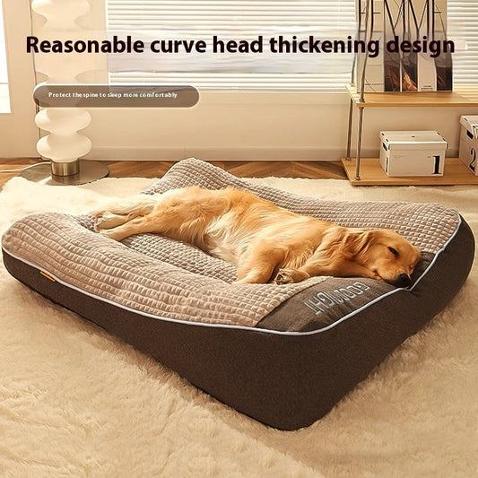 HKM-6552893 Cozy Universal Dog Sofa Bed for Medium to Large Breeds in Blue Crystal Velvet
