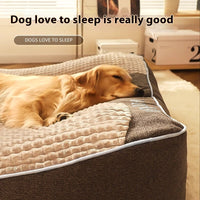 HKM-6552893 Cozy Universal Dog Sofa Bed for Medium to Large Breeds in Blue Crystal Velvet