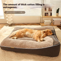 HKM-6552893 Cozy Universal Dog Sofa Bed for Medium to Large Breeds in Blue Crystal Velvet
