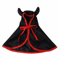 HKM-6553021 Pet Halloween Cloak with Horns for Dogs and Cats – Polyester, Red/Black/Orange, Multiple Sizes Available