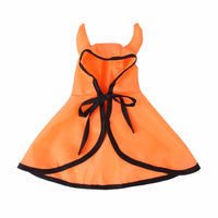 HKM-6553021 Pet Halloween Cloak with Horns for Dogs and Cats – Polyester, Red/Black/Orange, Multiple Sizes Available
