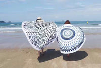 HKM-655315 Round Microfiber Beach Towel with Water Absorption and Quick Dry Features - 150cm x 150cm, Soft to the Touch