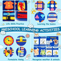 HKM-655443 Montessori Sensory Learning Busy Board for Toddlers Aged 1-3, Travel Activities Educational Toy