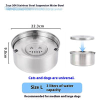 HKM-6554685 Large Capacity Stainless Steel Pet Water Bowl for Dogs and Cats - 1L, 3L, 5.6L Options Available