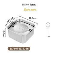 HKM-6554685 Large Capacity Stainless Steel Pet Water Bowl for Dogs and Cats - 1L, 3L, 5.6L Options Available