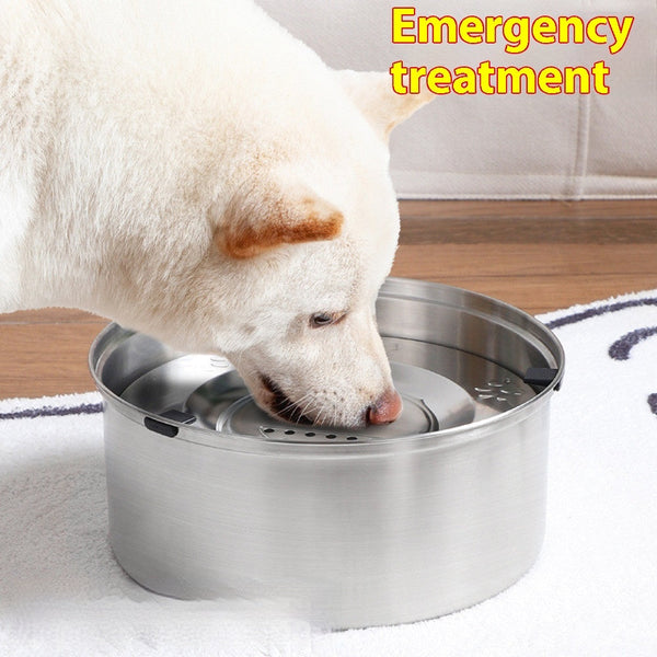 HKM-6554685 Large Capacity Stainless Steel Pet Water Bowl for Dogs and Cats - 1L, 3L, 5.6L Options Available
