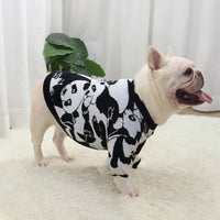 HKM-6555197 Cute Panda Pattern Wool Sweater for Short Fat Dogs in Black and White
