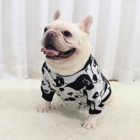 HKM-6555197 Cute Panda Pattern Wool Sweater for Short Fat Dogs in Black and White