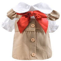 HKM-6556221 Khaki Trench Coat for Pets – Stylish Couple Clothing Set in Polyester