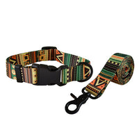 HKM-6556605 Nylon Printed Dog Collar and Leash Set for Puppies ¨C Adjustable Size Options Available