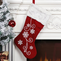 HKM-655763 Festive Velvet Snowflake Pendant Socks for Christmas Decorations