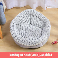 HKM-6558653 Soft Non-Slip Plush Round Pet Bed for Cats and Dogs, Cozy Nest Cushion