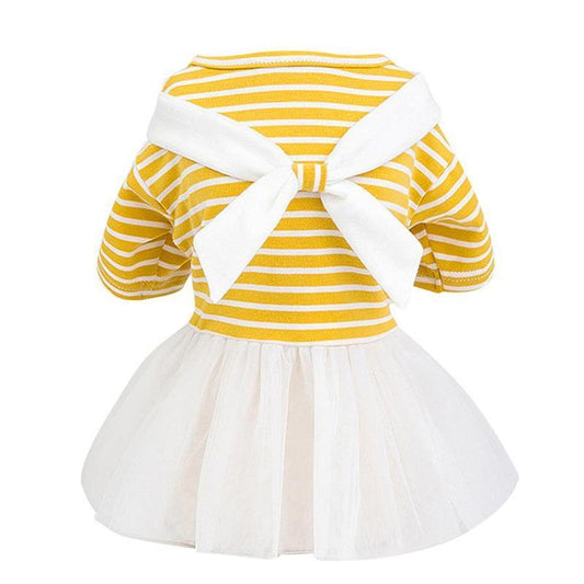 HKM-655891 Cotton White Bow Tie Skirt for Baby - Available in Yellow/Light Blue, Sizes XS to XL