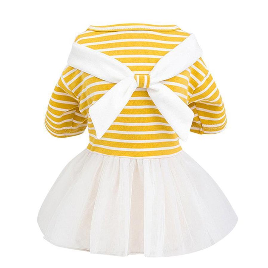 HKM-655891 Cotton White Bow Tie Skirt for Baby - Available in Yellow/Light Blue, Sizes XS to XL