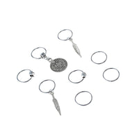 HKM-655891 Vintage Leaf Design Alloy Hairpin – Elegant Side Clip for Women in Ancient Silver