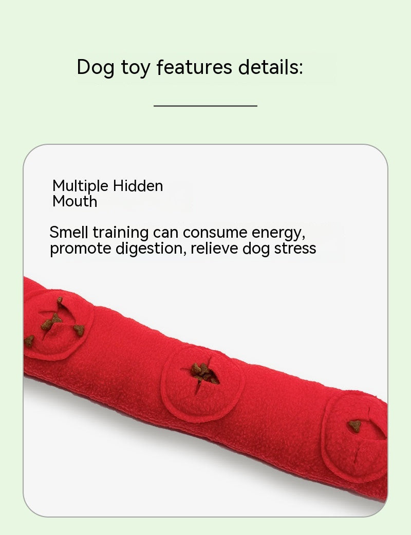 HKM-6559421 Interactive Smell Puzzle Toy for Dogs - Slow Feed Training and Stimulation, Polar Fleece - Red