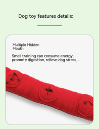 HKM-6559421 Interactive Smell Puzzle Toy for Dogs - Slow Feed Training and Stimulation, Polar Fleece - Red