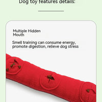 HKM-6559421 Interactive Smell Puzzle Toy for Dogs - Slow Feed Training and Stimulation, Polar Fleece - Red