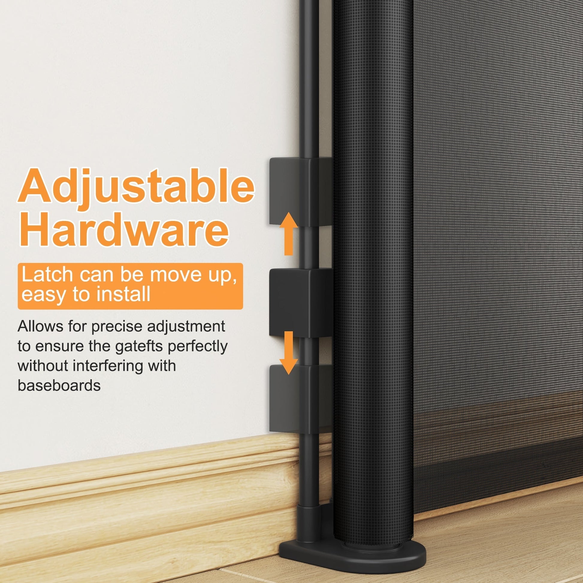 HKM-6560061 Retractable Safety Baby Gate, Mesh Dog Gate for Doorways and Stairs - 55 Inch Wide, 33 Inch Tall, Indoor and Outdoor Use