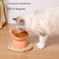 HKM-6560573 Oblique High Foot Anti-Tumble Pet Bowl for Cats and Dogs - Available in Multiple Colors
